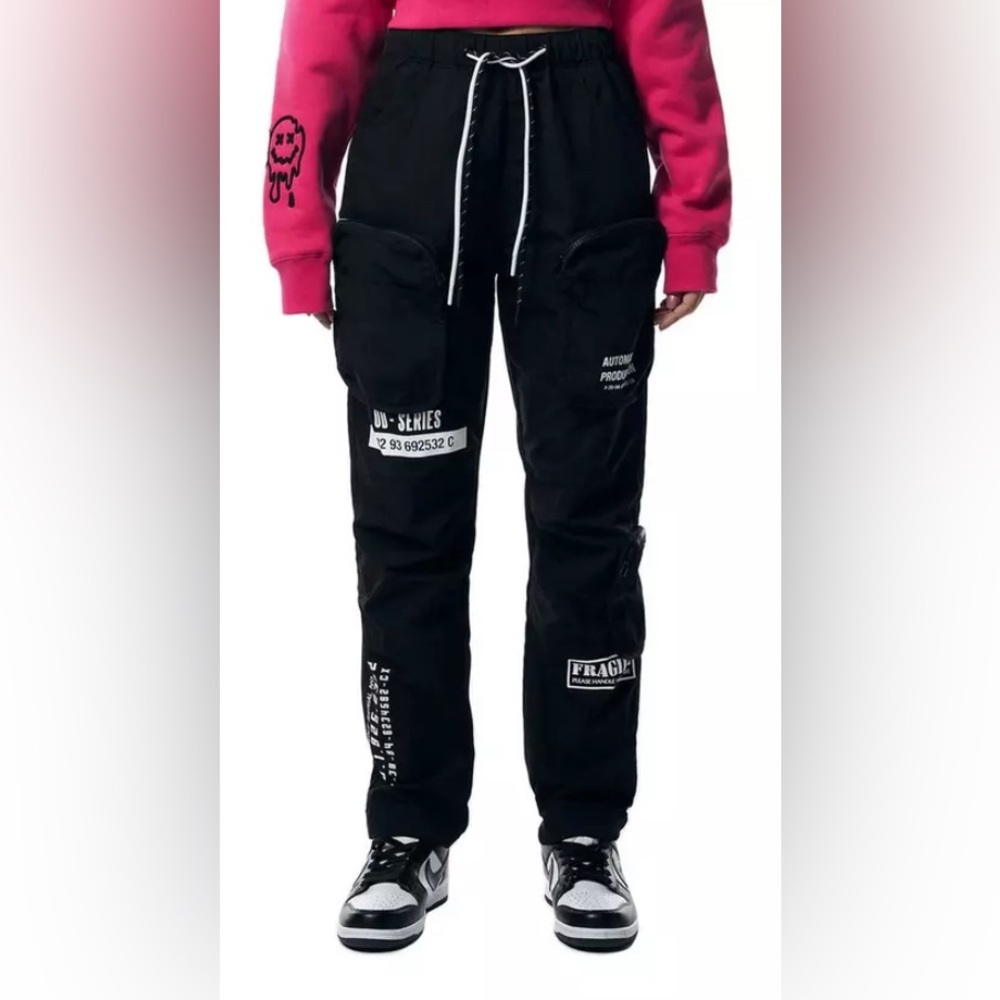Smoke Rise ‘Red’ Black Utility Pants | Medium